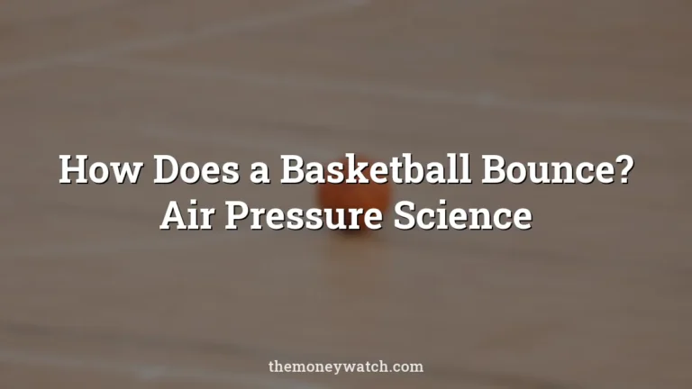 Basketball, court and ball photo for a guide to how does a basketball bounce
