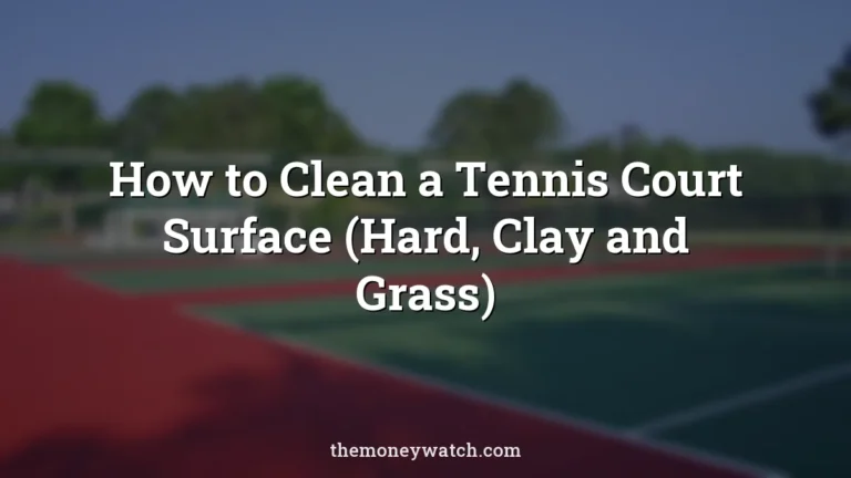 Tennis court, court and racket photo for a guide to how to clean tennis court surface