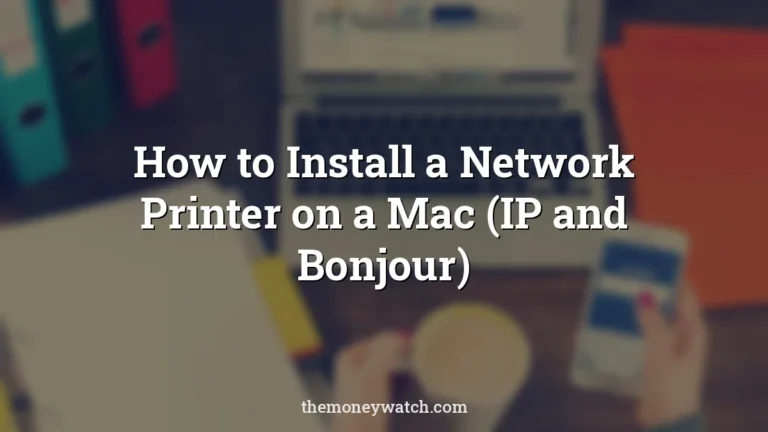 Laptop, iphone and workspace photo for a guide to how to install network printer on mac