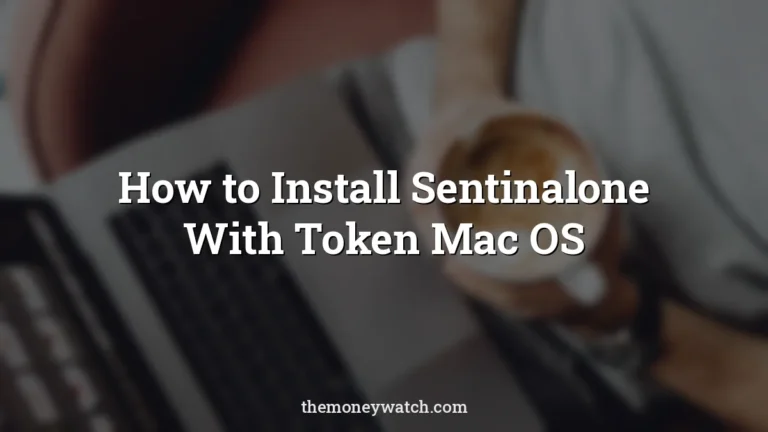Coffee, cup and computer photo for a guide to how to install sentinalone with token mac