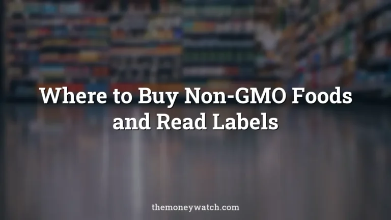 Grocery aisle food labels photo for a guide to where can you buy non gmo foods