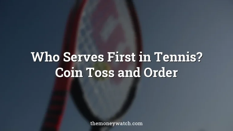 Tennis racket photo for a guide to who serves first in tennis